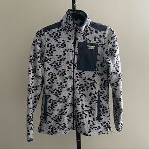 L.L. Bean Women's XS Regular Blue Grey Purple Fleece Full Zip Up Sweater Size XS